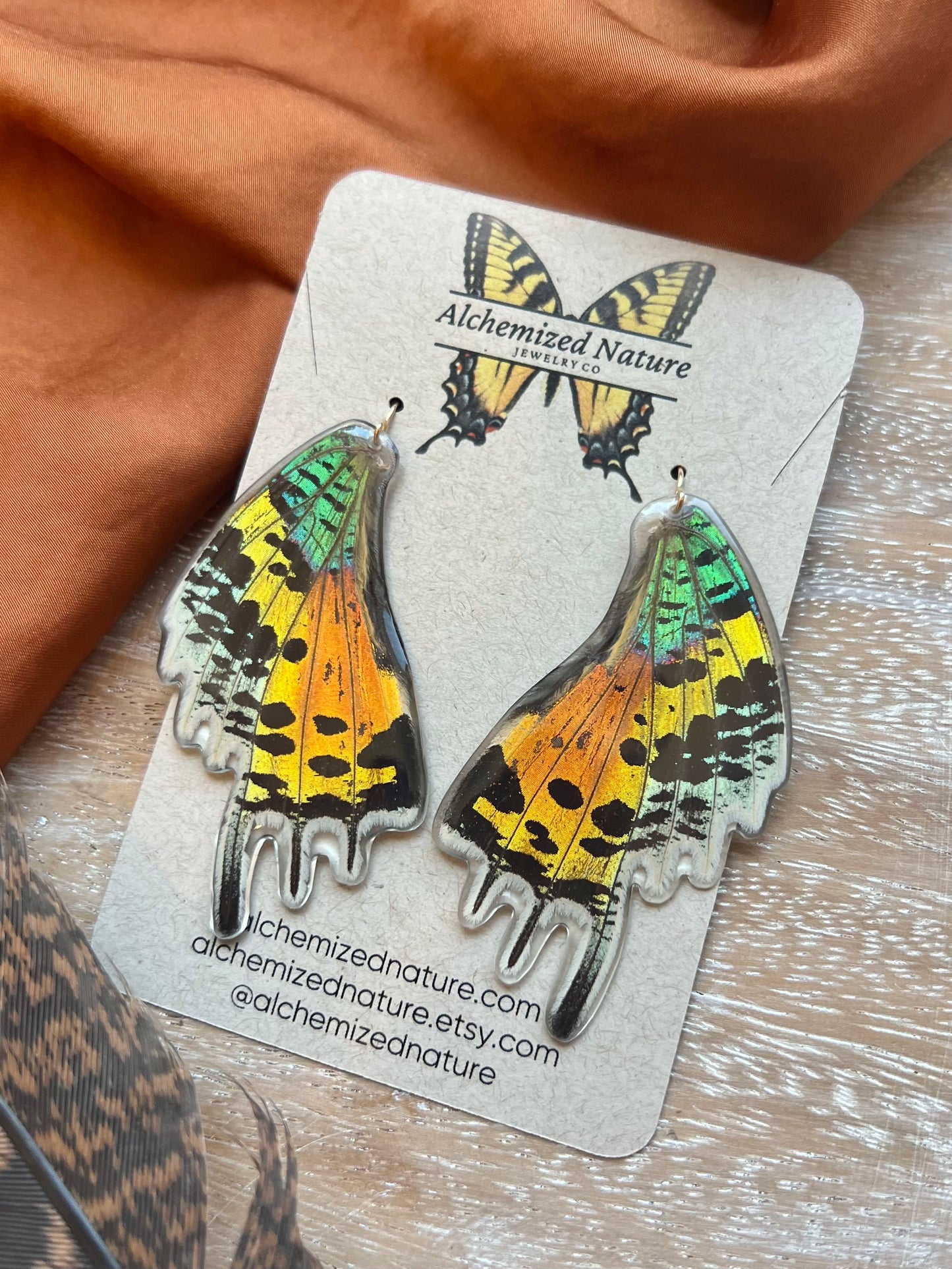 Sunset Moth Earrings