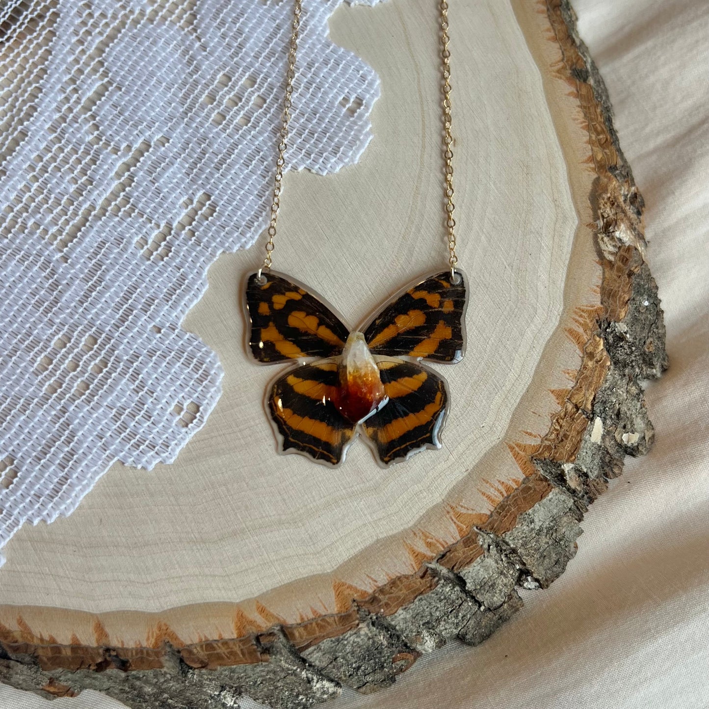 Little Stripped Butterfly Necklace