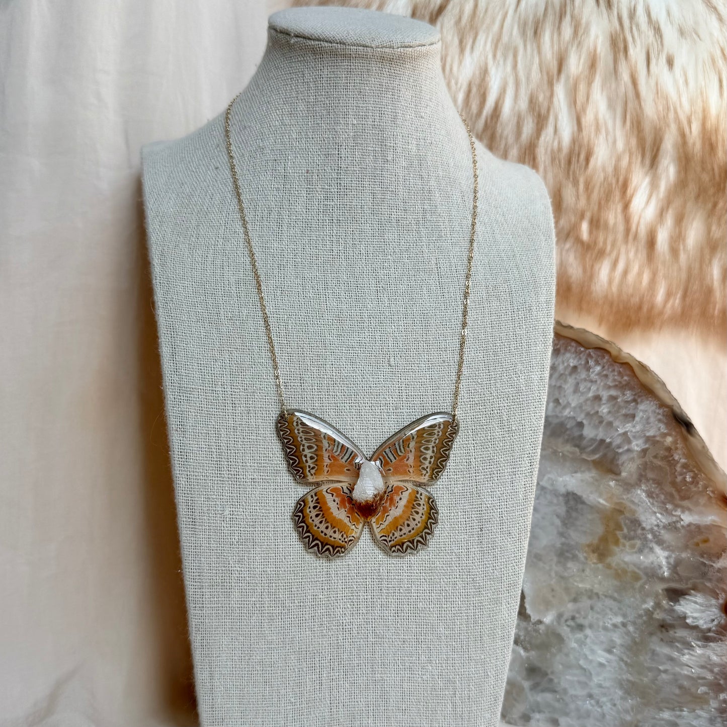 Red Lace Butterfly Necklace