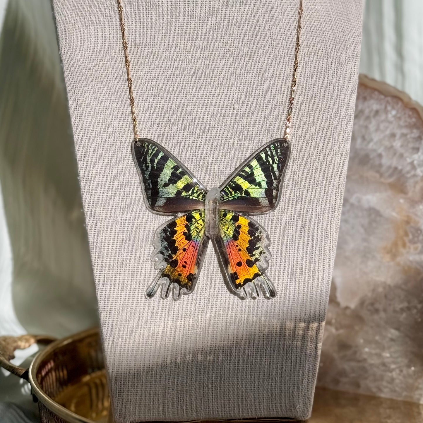 Sunset Moth Necklace