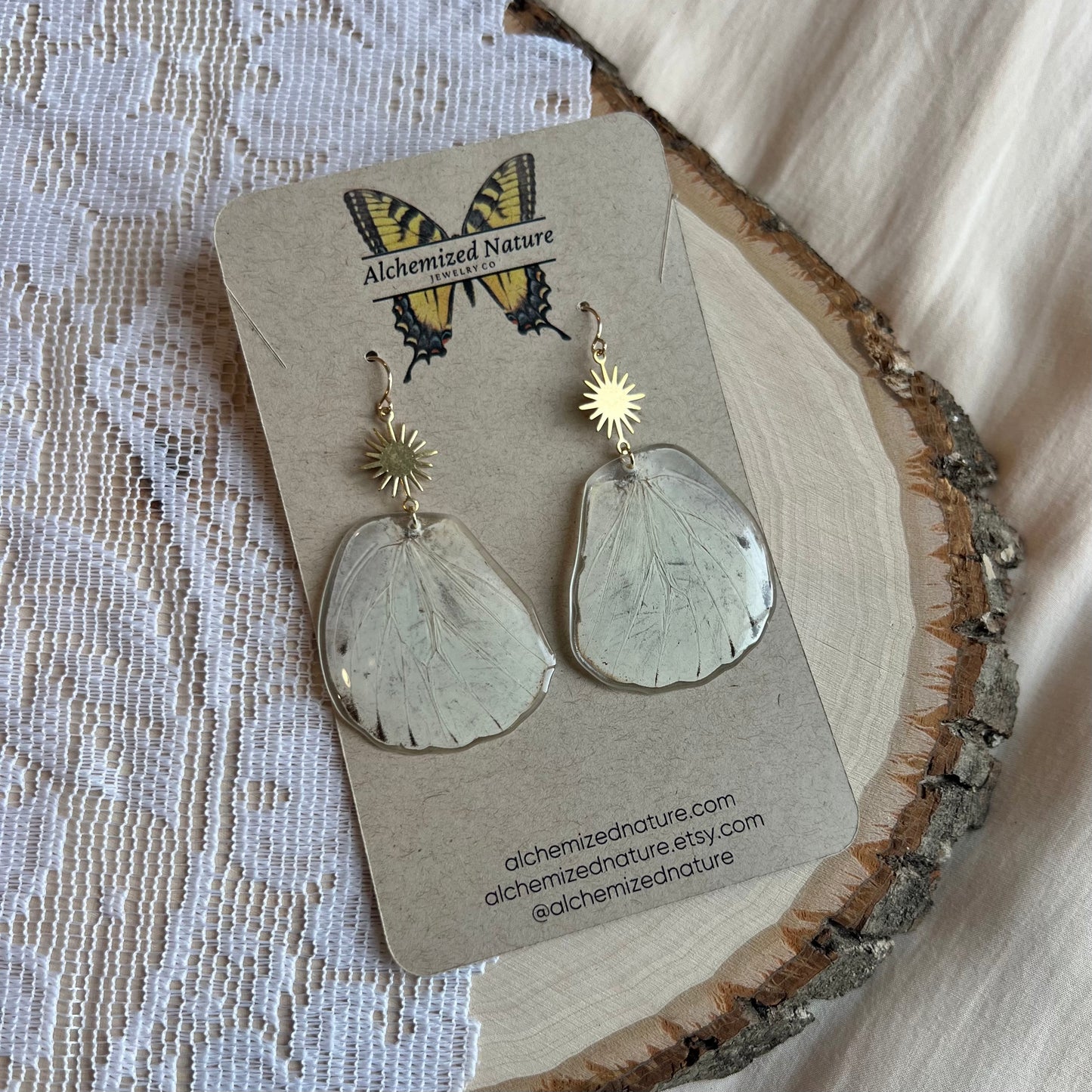 Great White Butterfly Earrings