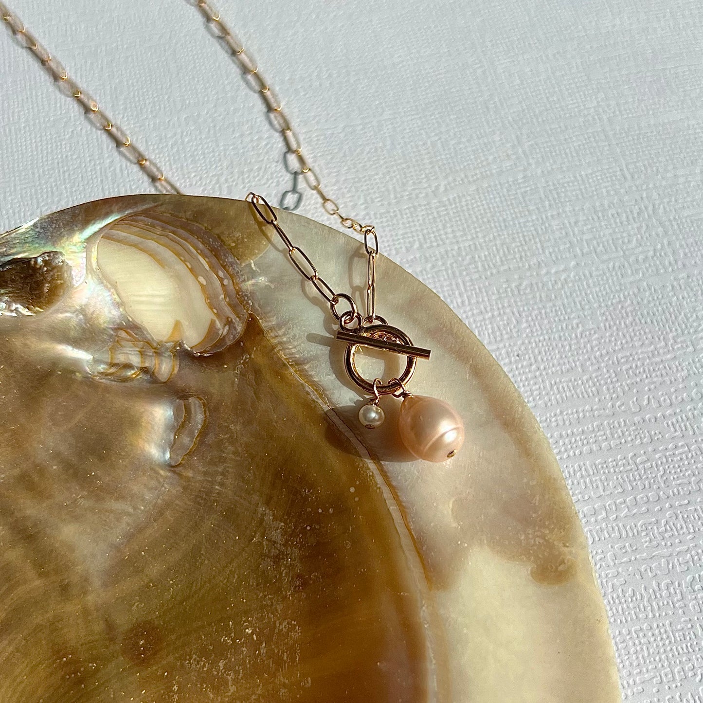 Blush Pearl Toggle Necklace