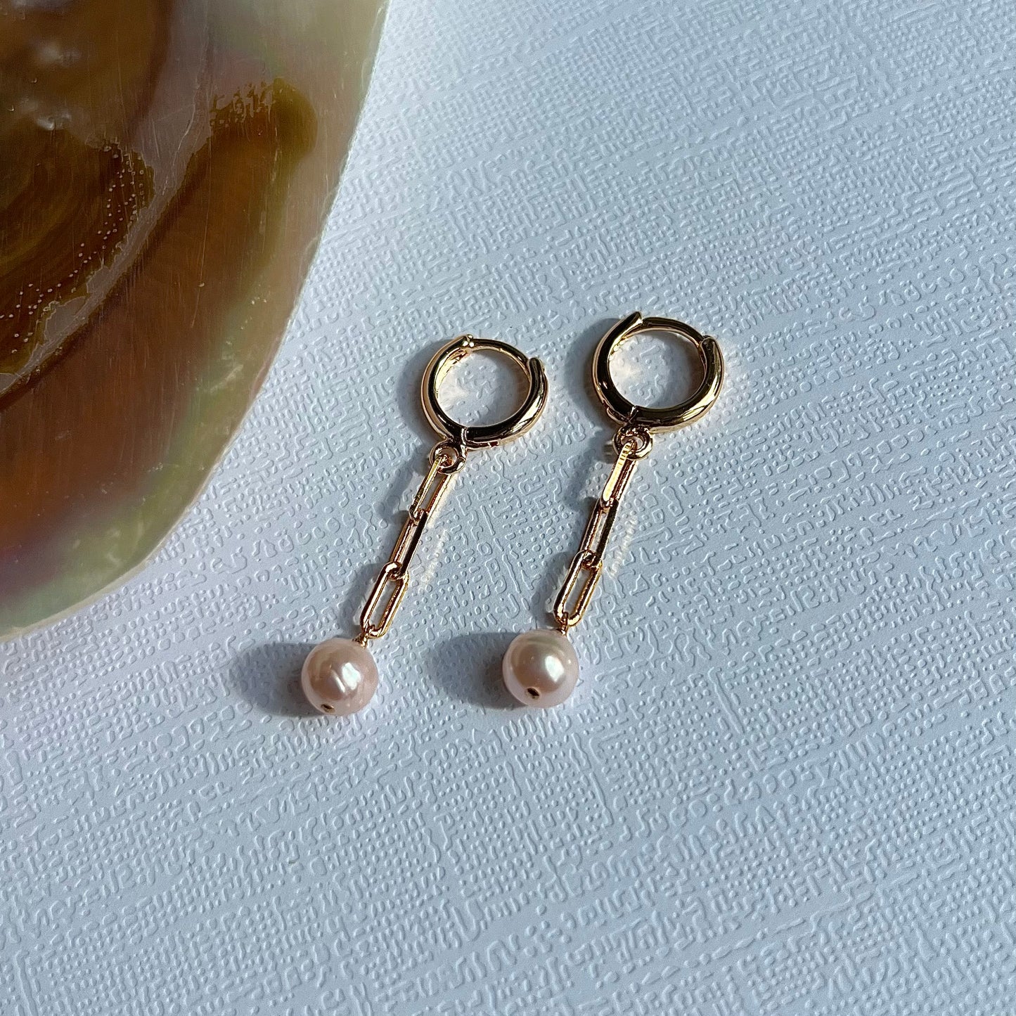 Blush Pearl Drop Huggies