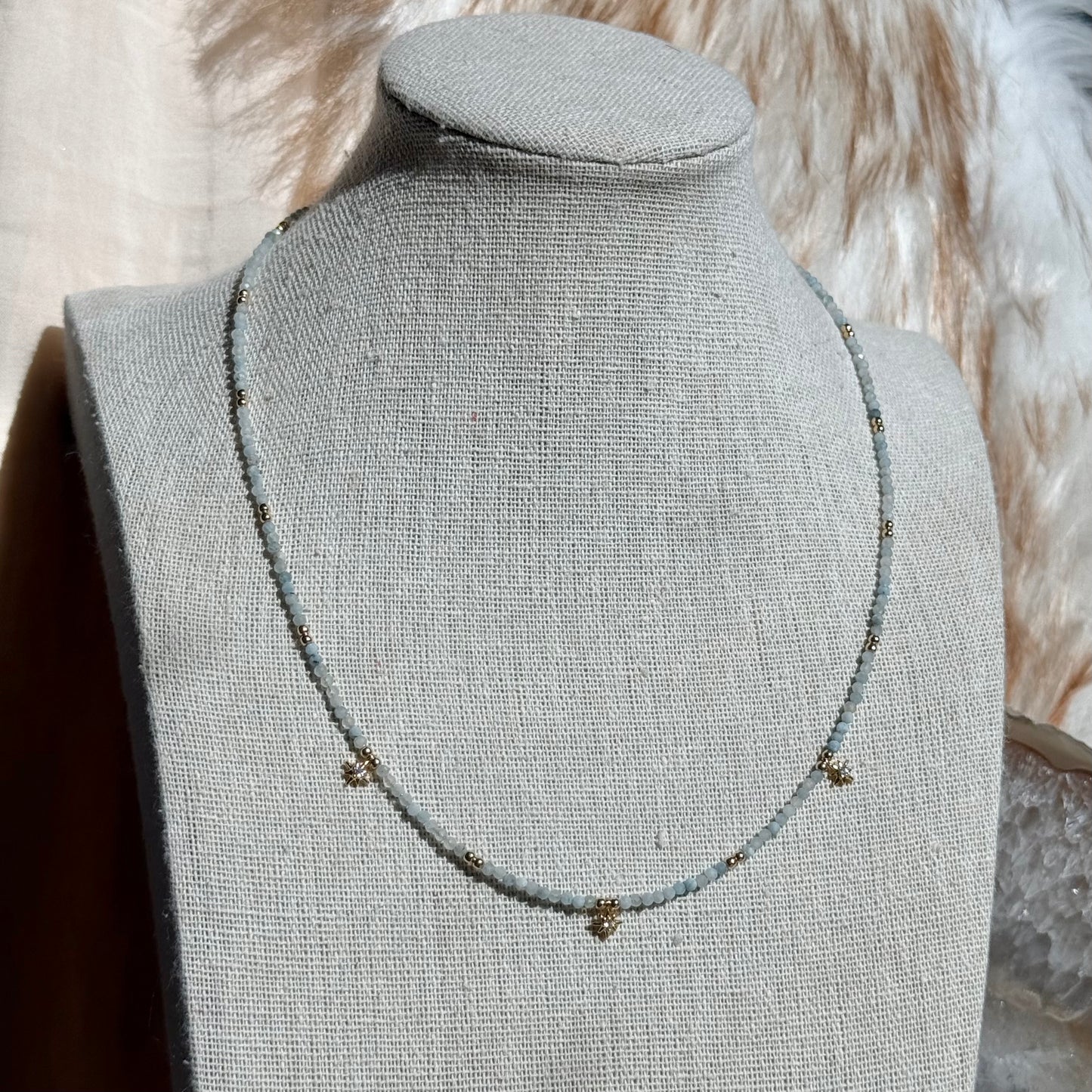 Star Dust Necklace- Aquamarine