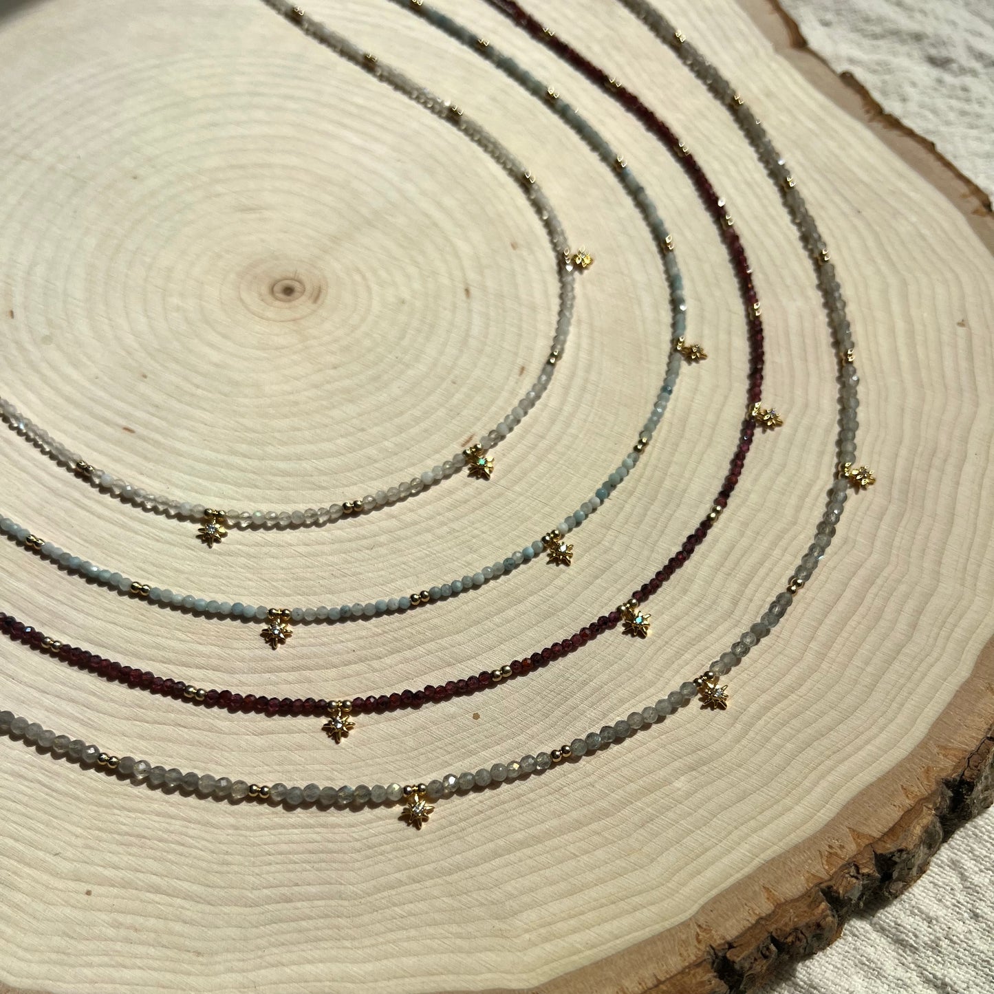 Star Dust Necklace- Garnet