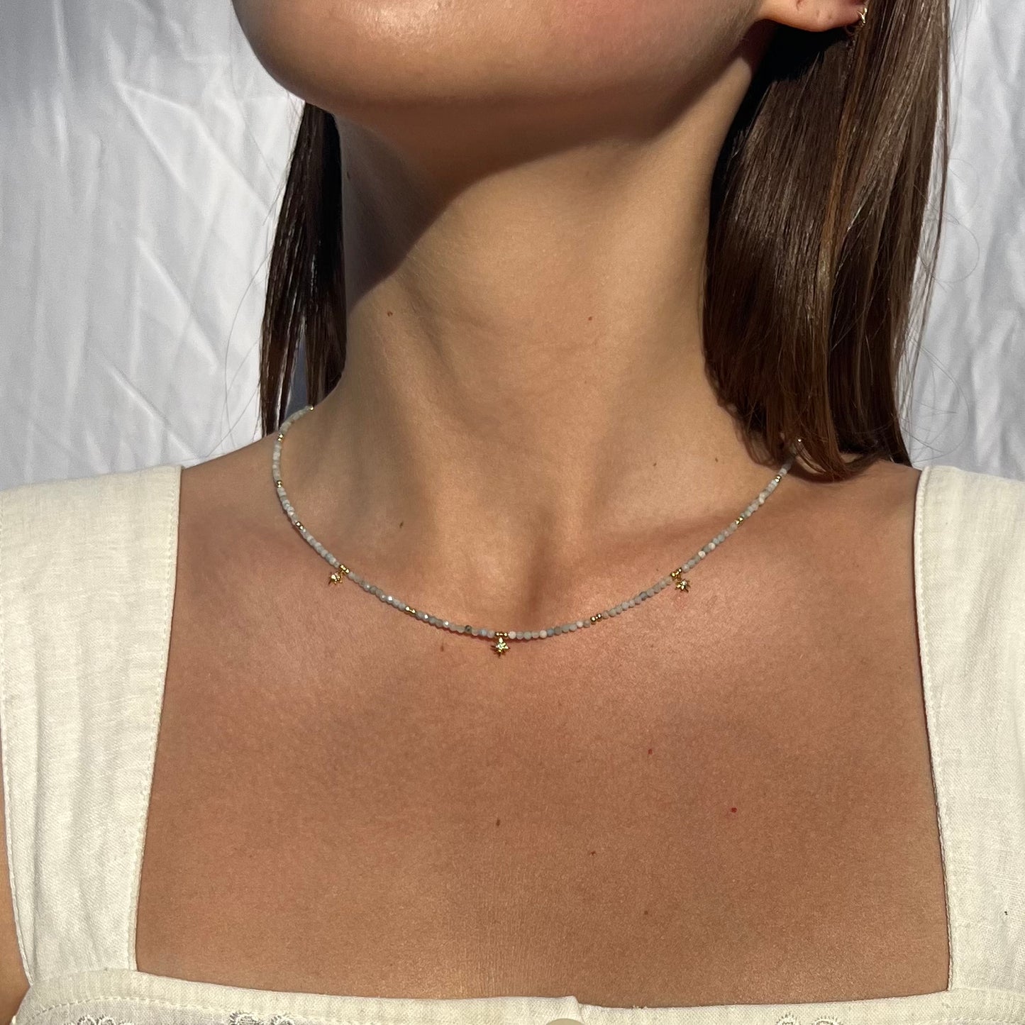 Star Dust Necklace- Aquamarine