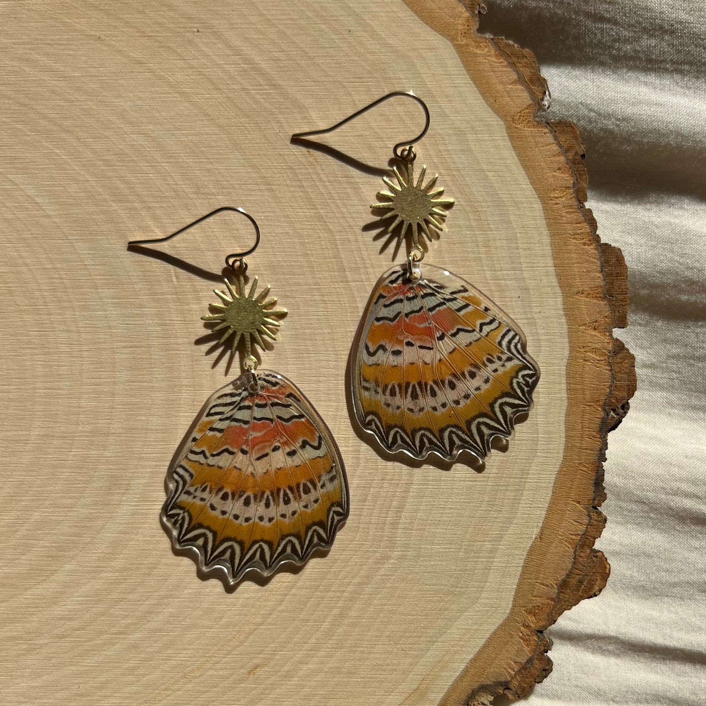 Red Lace Butterfly Earrings