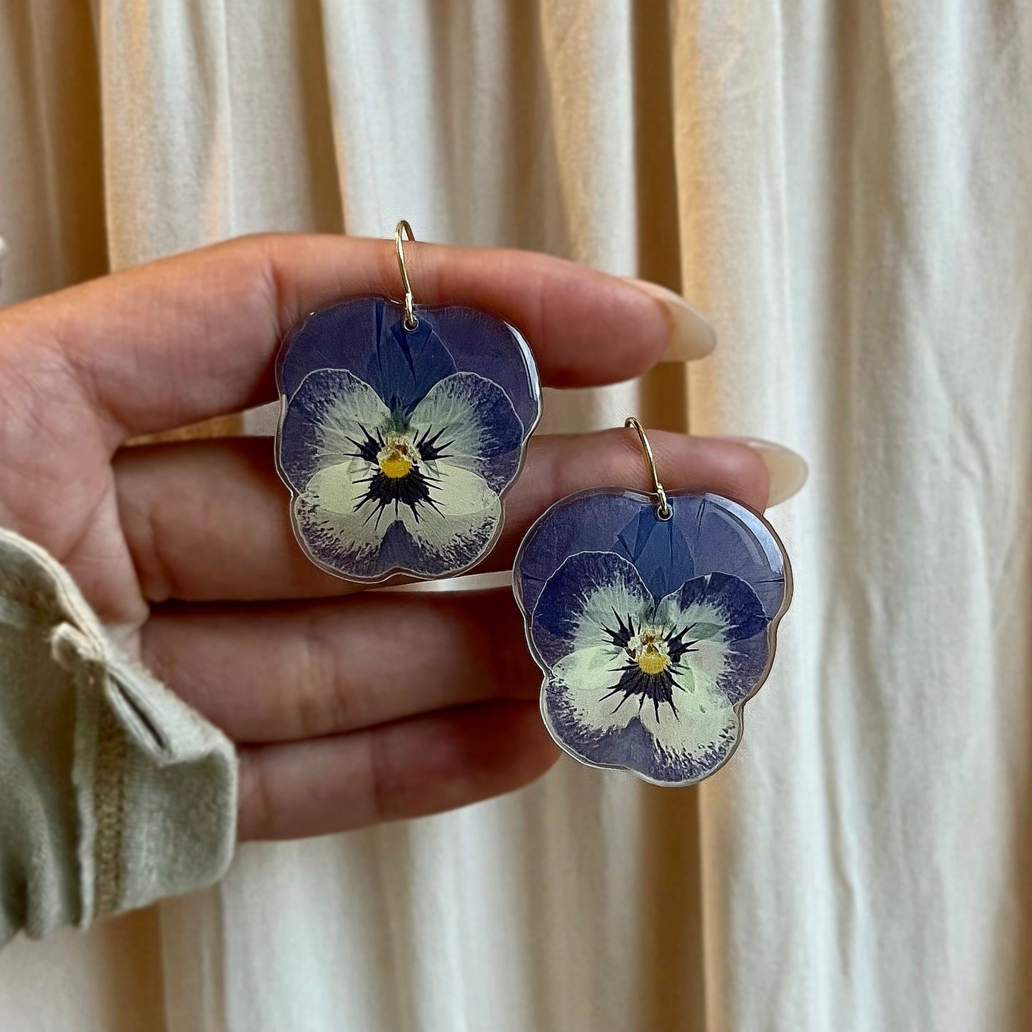 Viola Flower Earrings