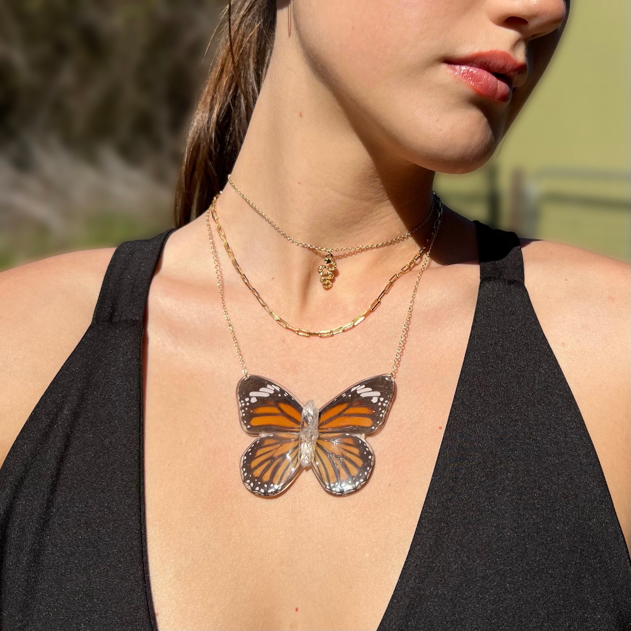 Monarch butterfly deals necklace