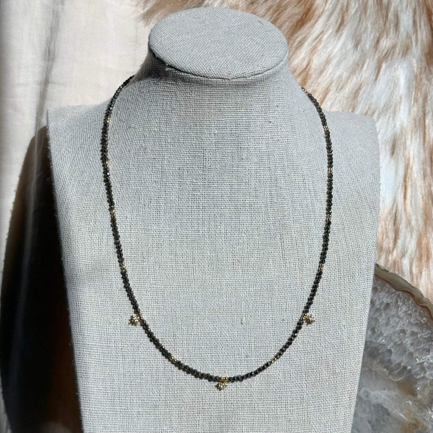 Star Dust Necklace- Pyrite