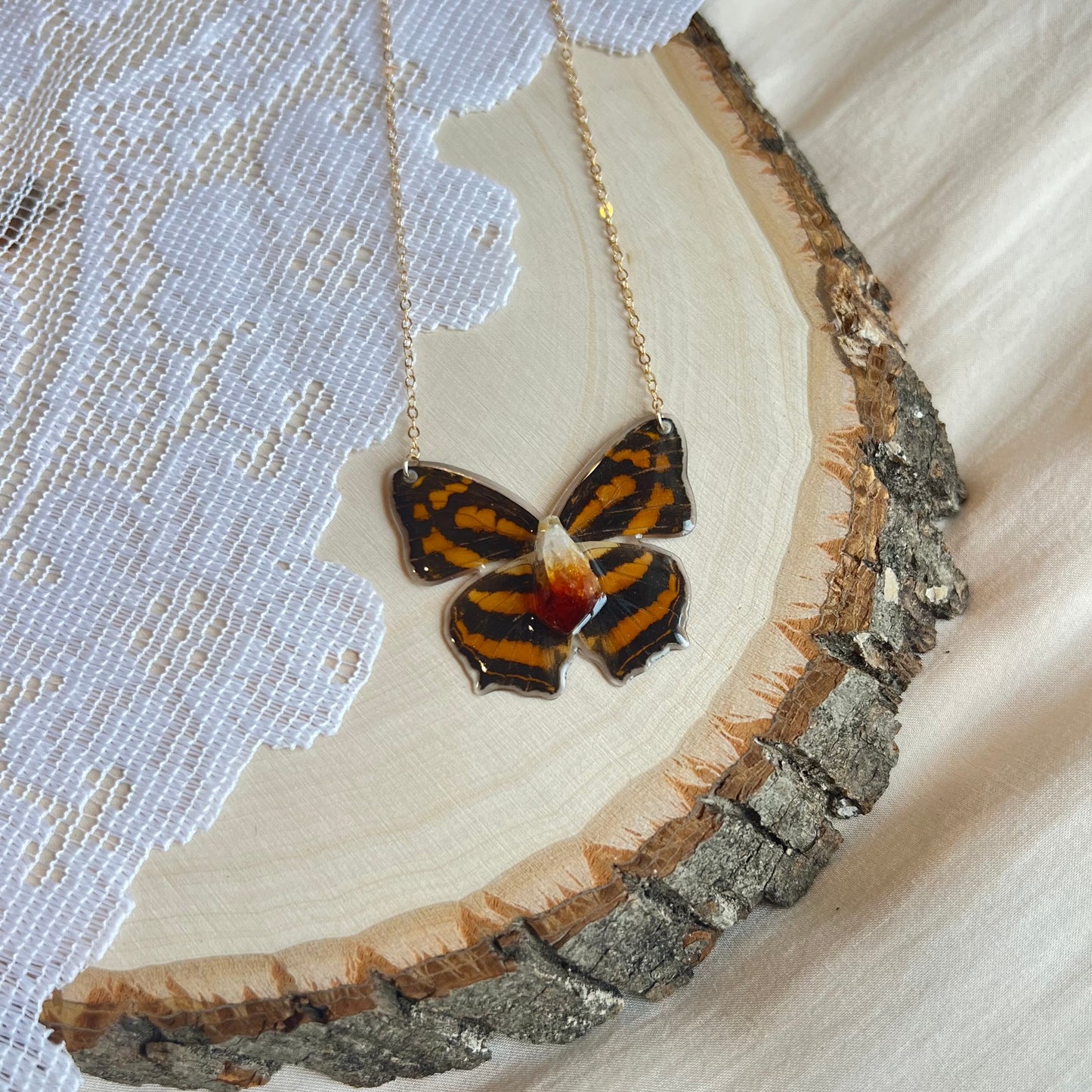 Little Stripped Butterfly Necklace