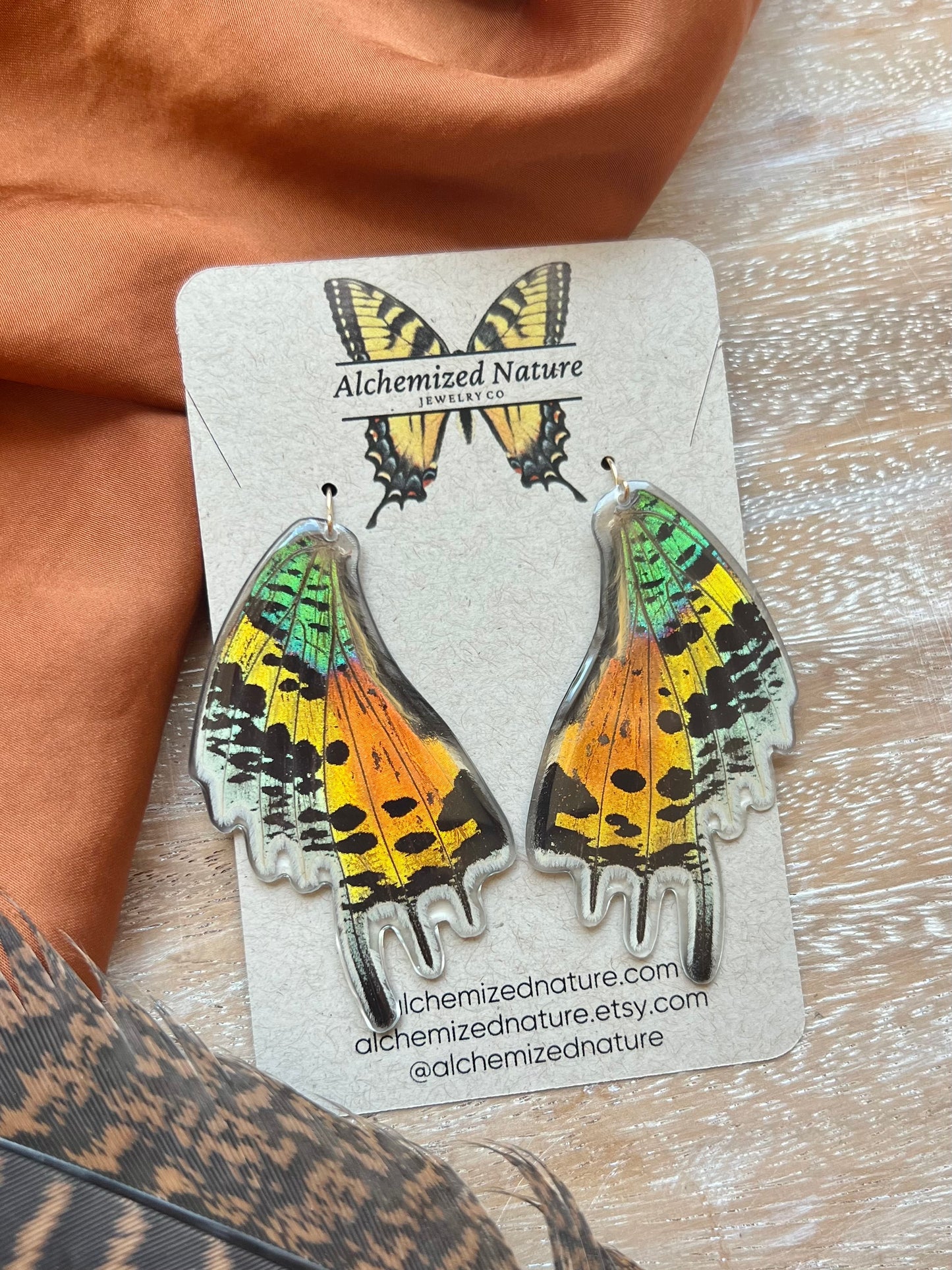 Sunset Moth Earrings