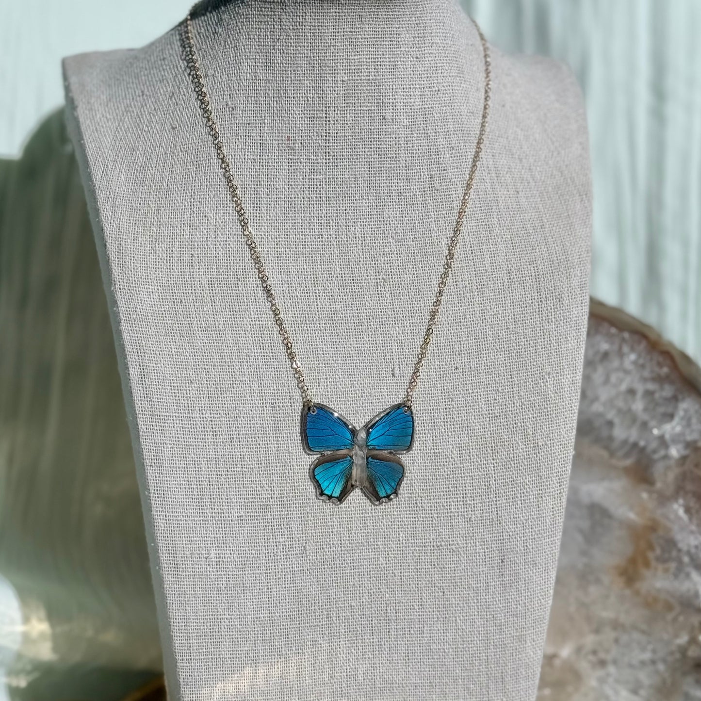 Little Blue Butterfly Necklace