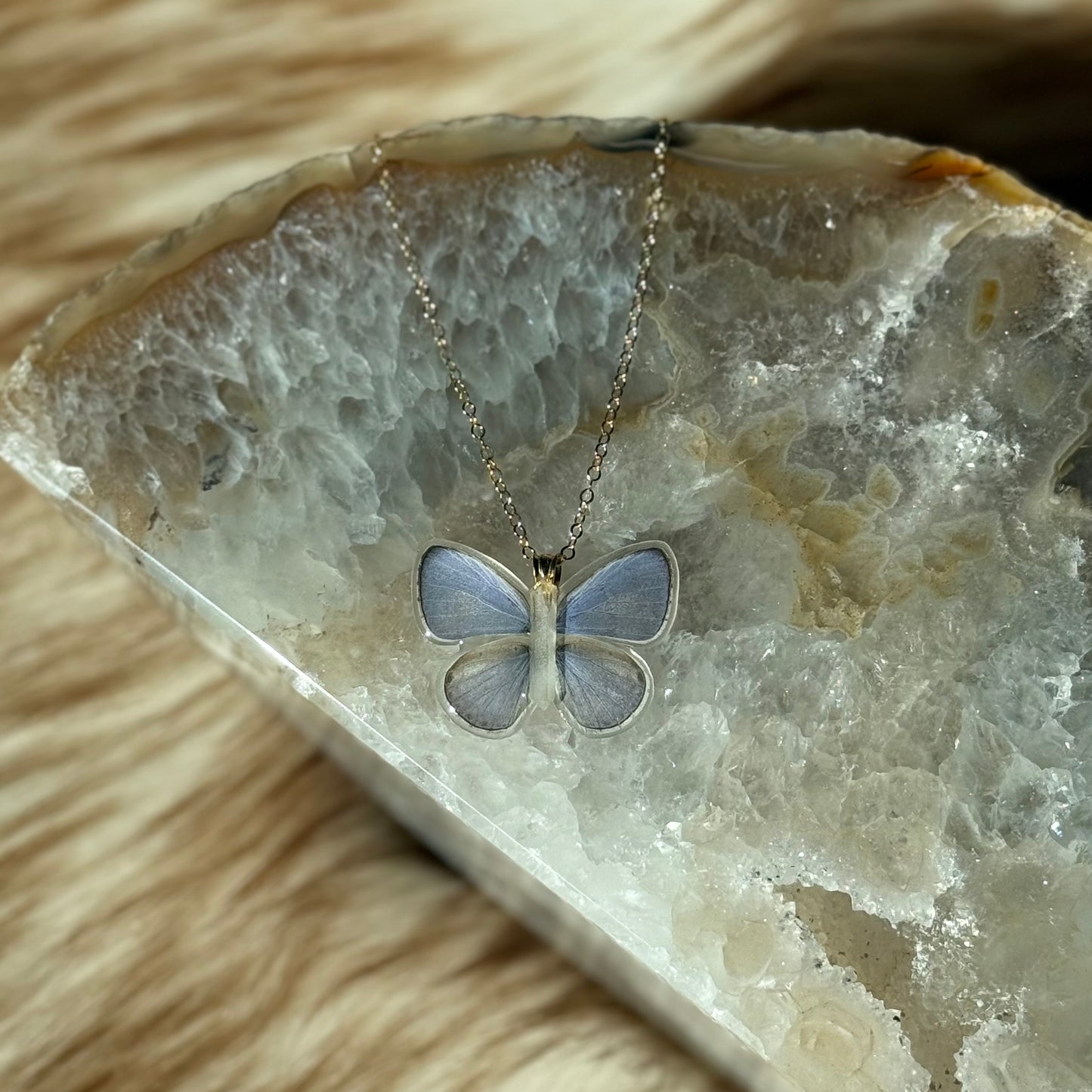 Little Periwinkle Butterfly Necklace