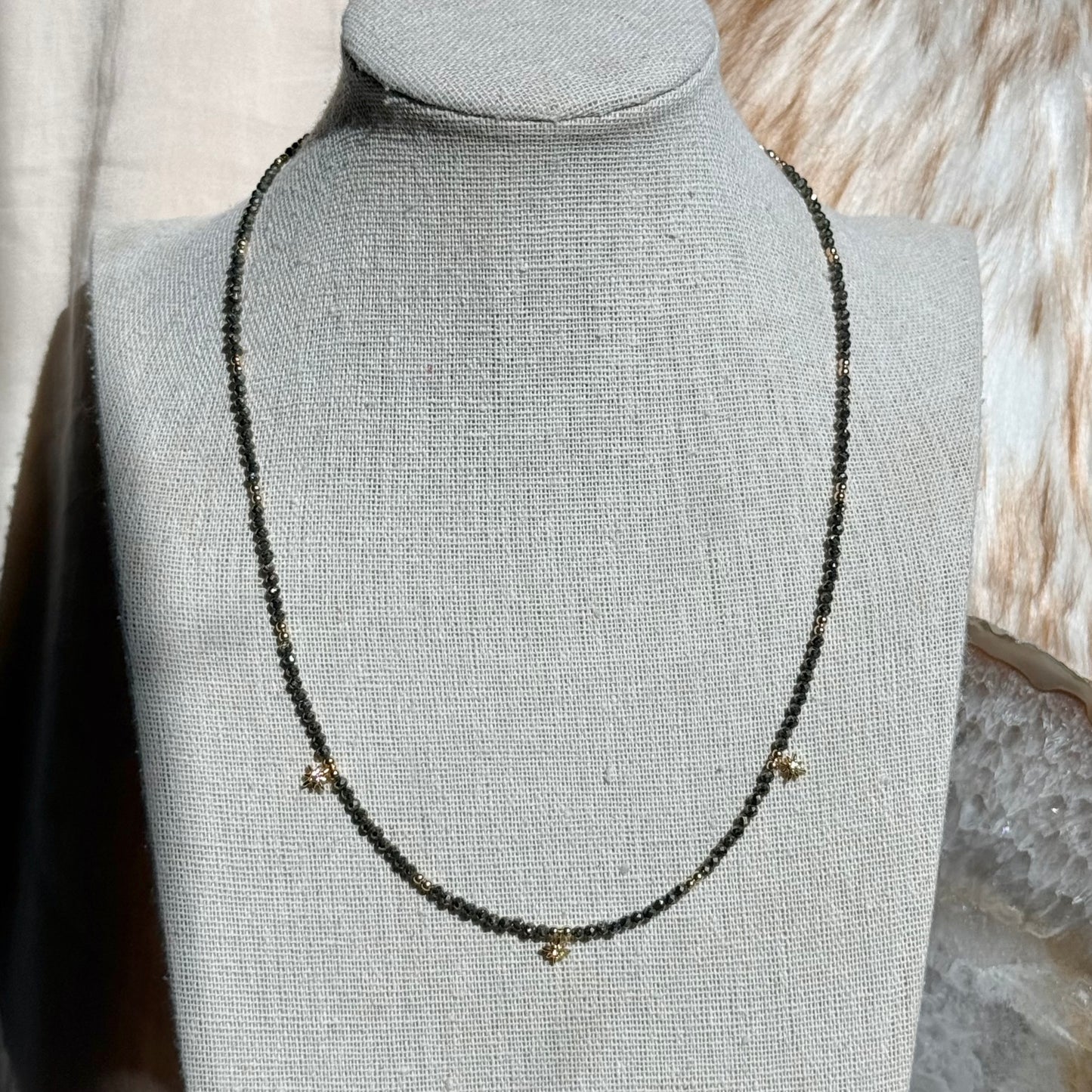 Star Dust Necklace- Pyrite