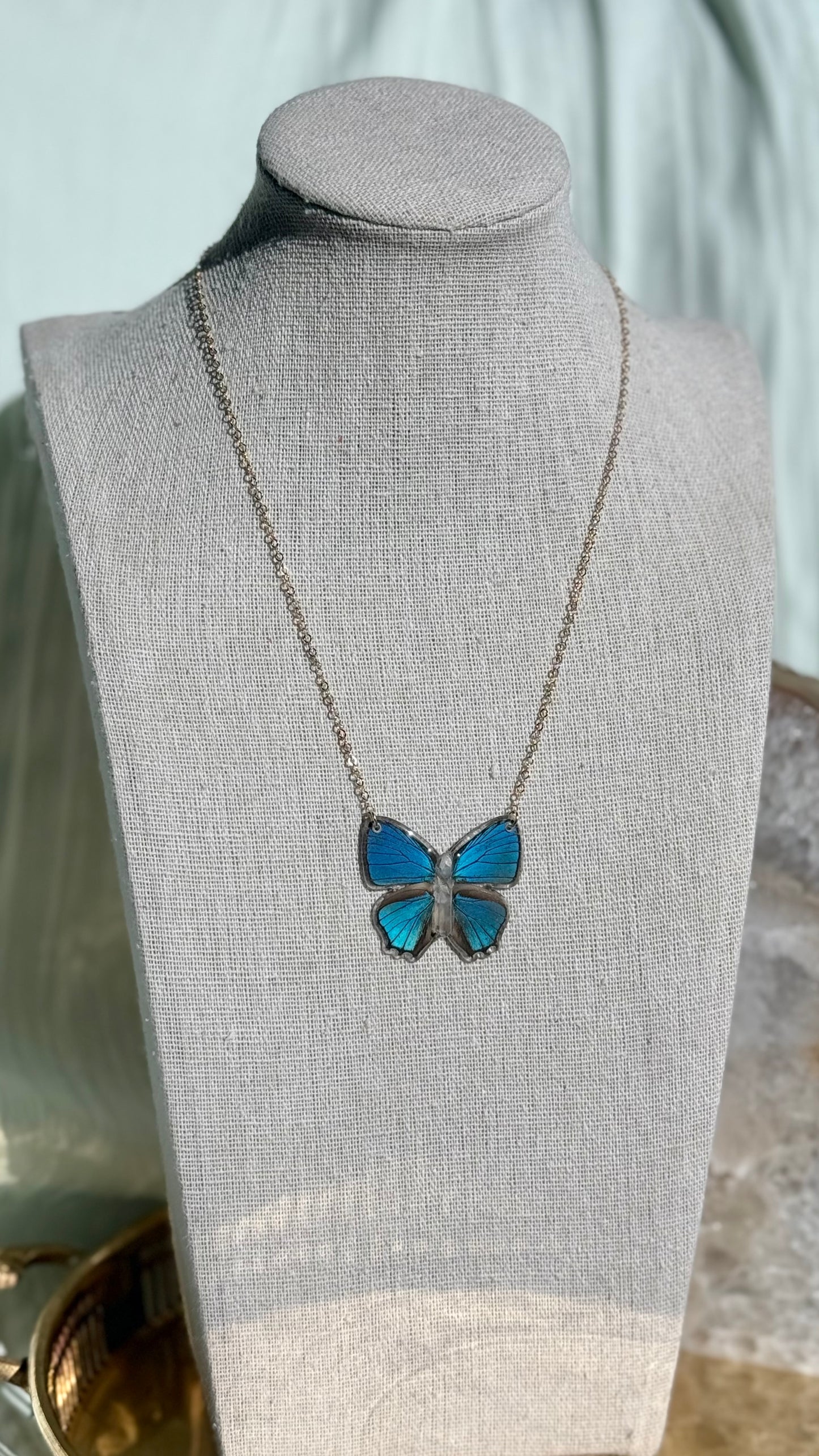 Little Blue Butterfly Necklace