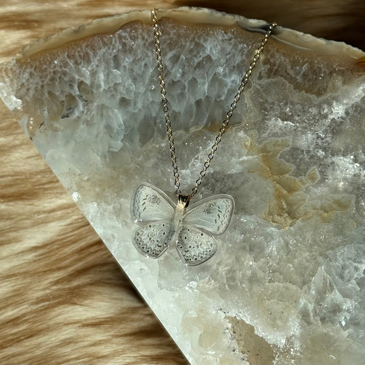 Little White Butterfly Necklace