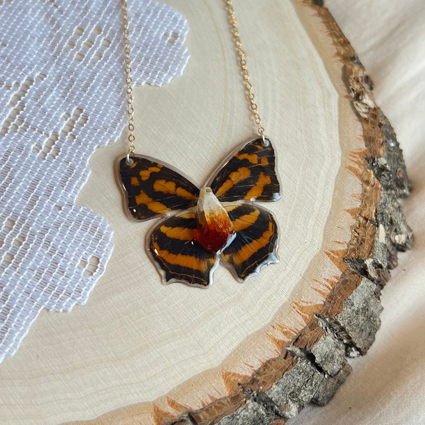 Little Stripped Butterfly Necklace