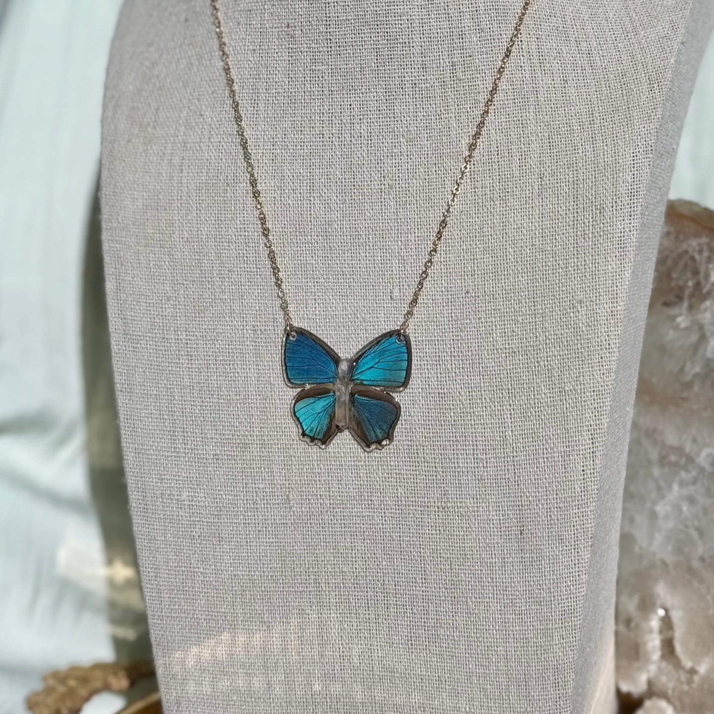 Little Blue Butterfly Necklace