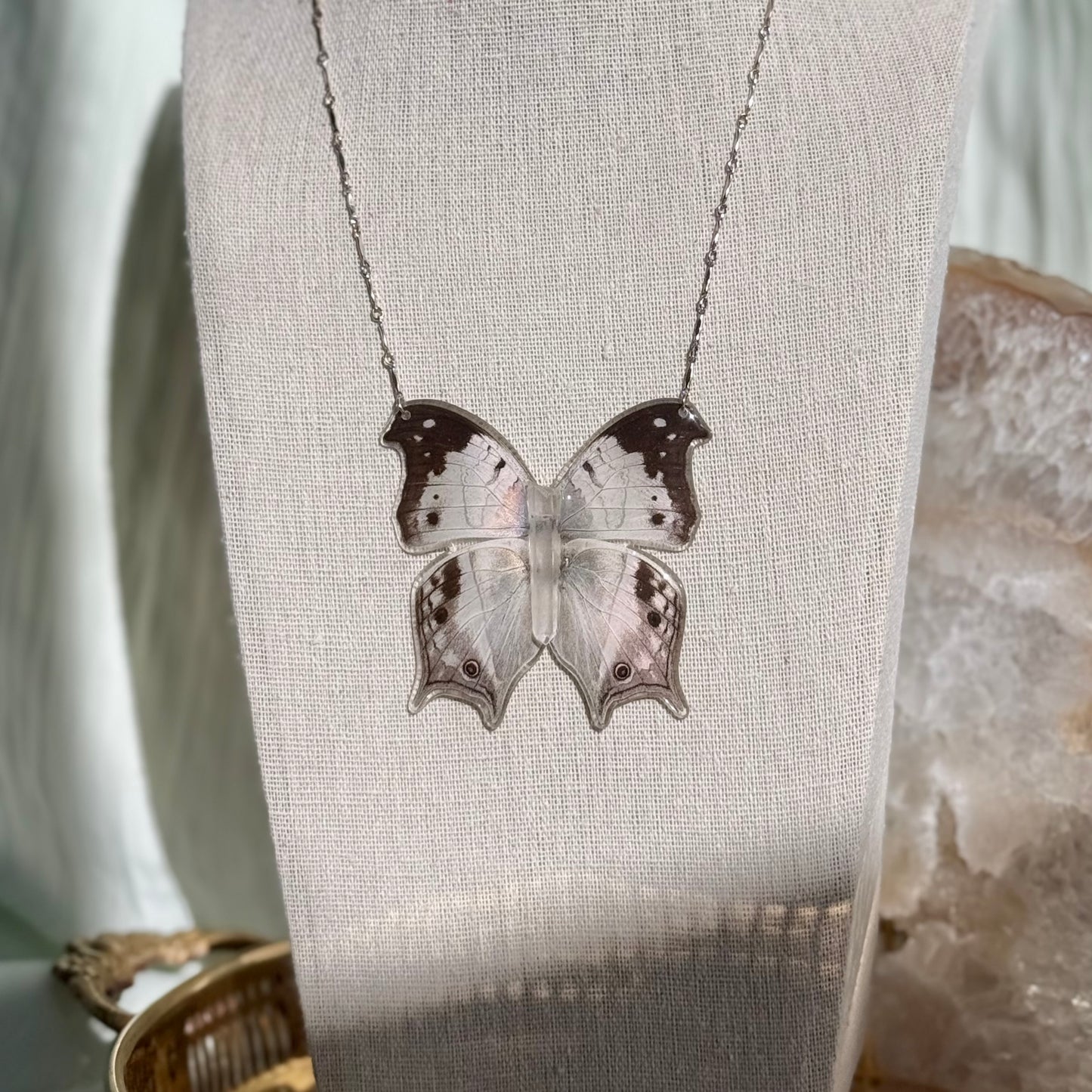 Mother of Pearl Butterfly Necklace