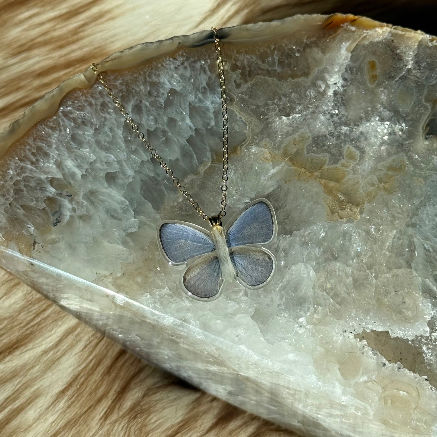 Little Periwinkle Butterfly Necklace