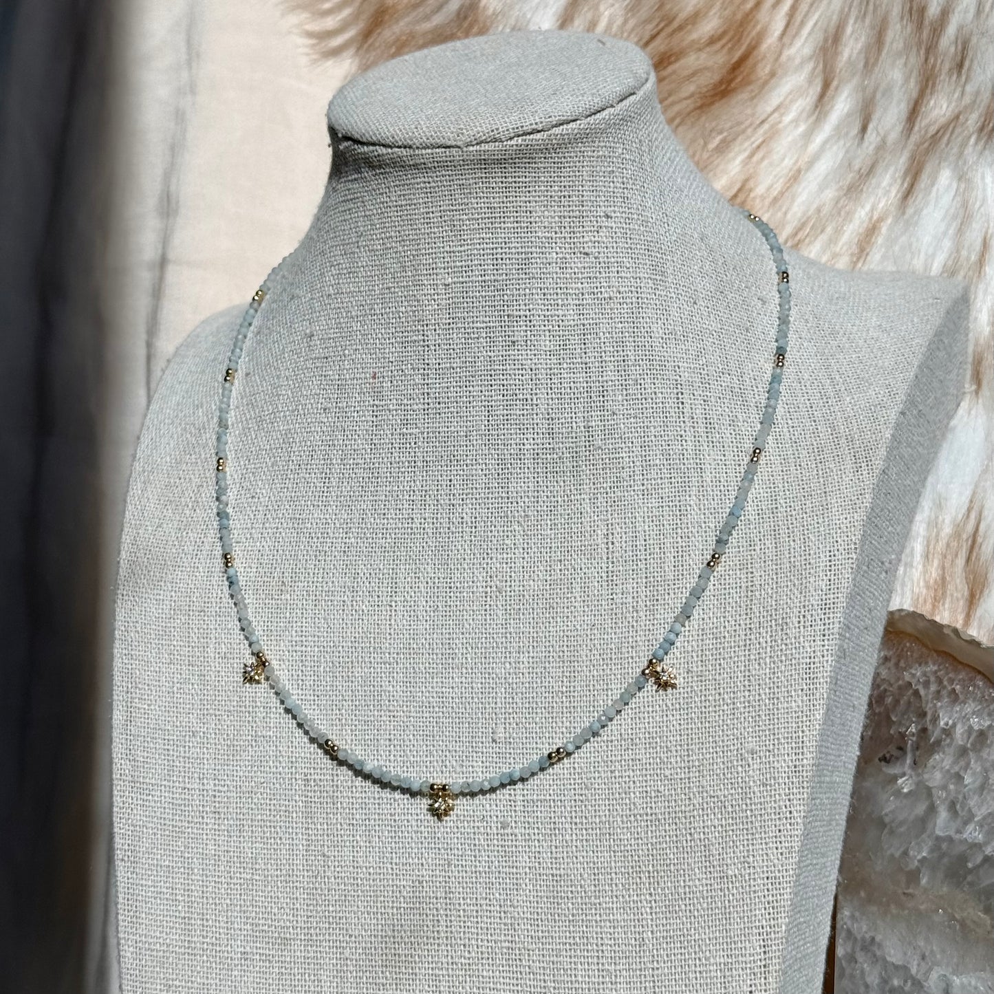 Star Dust Necklace- Aquamarine