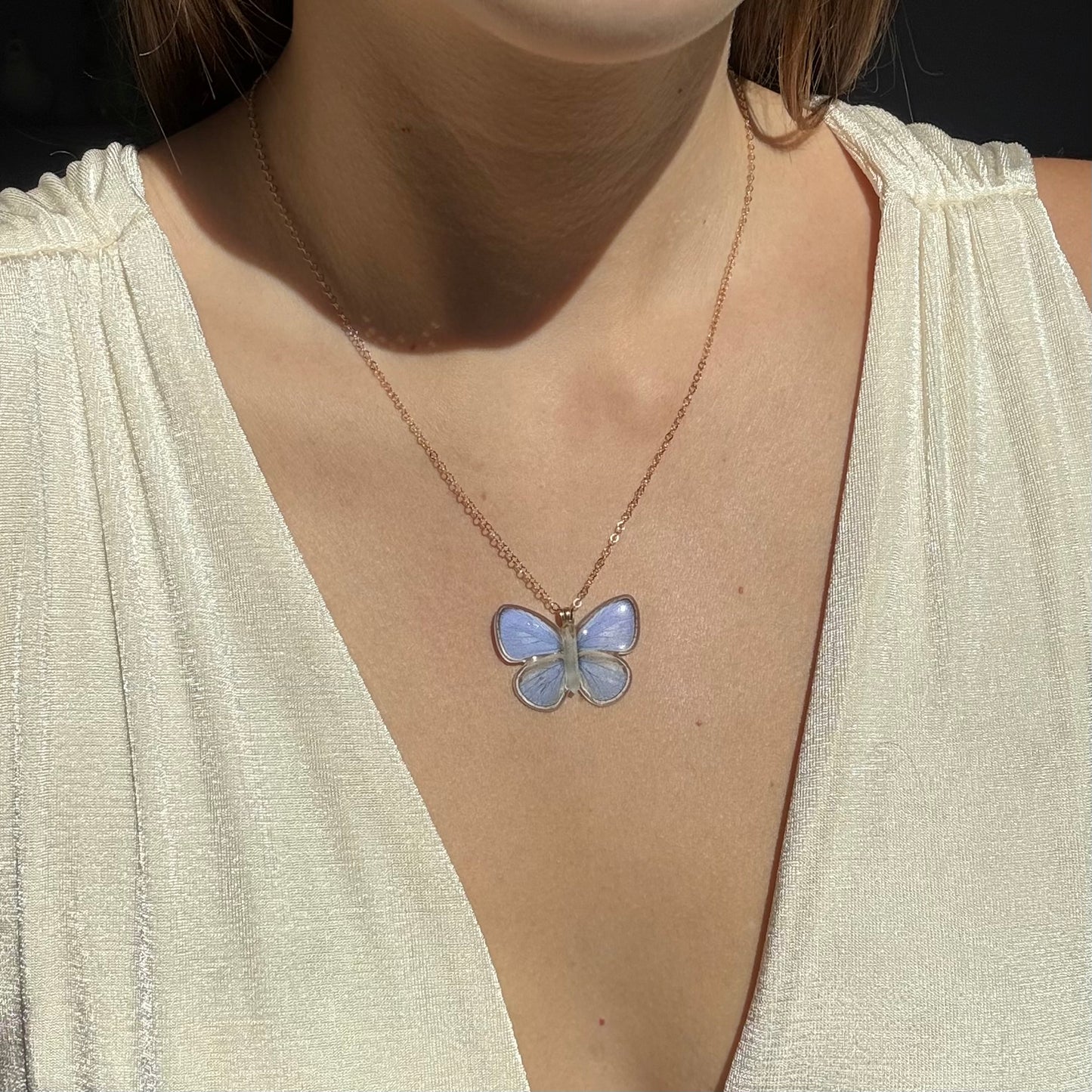 Little Periwinkle Butterfly Necklace