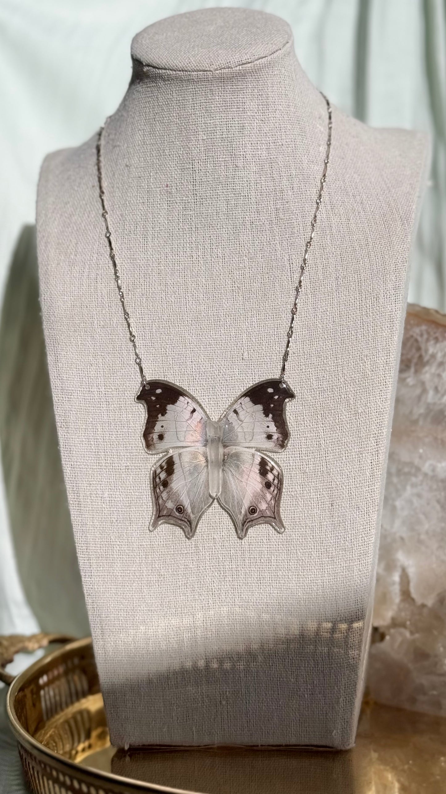 Mother of Pearl Butterfly Necklace