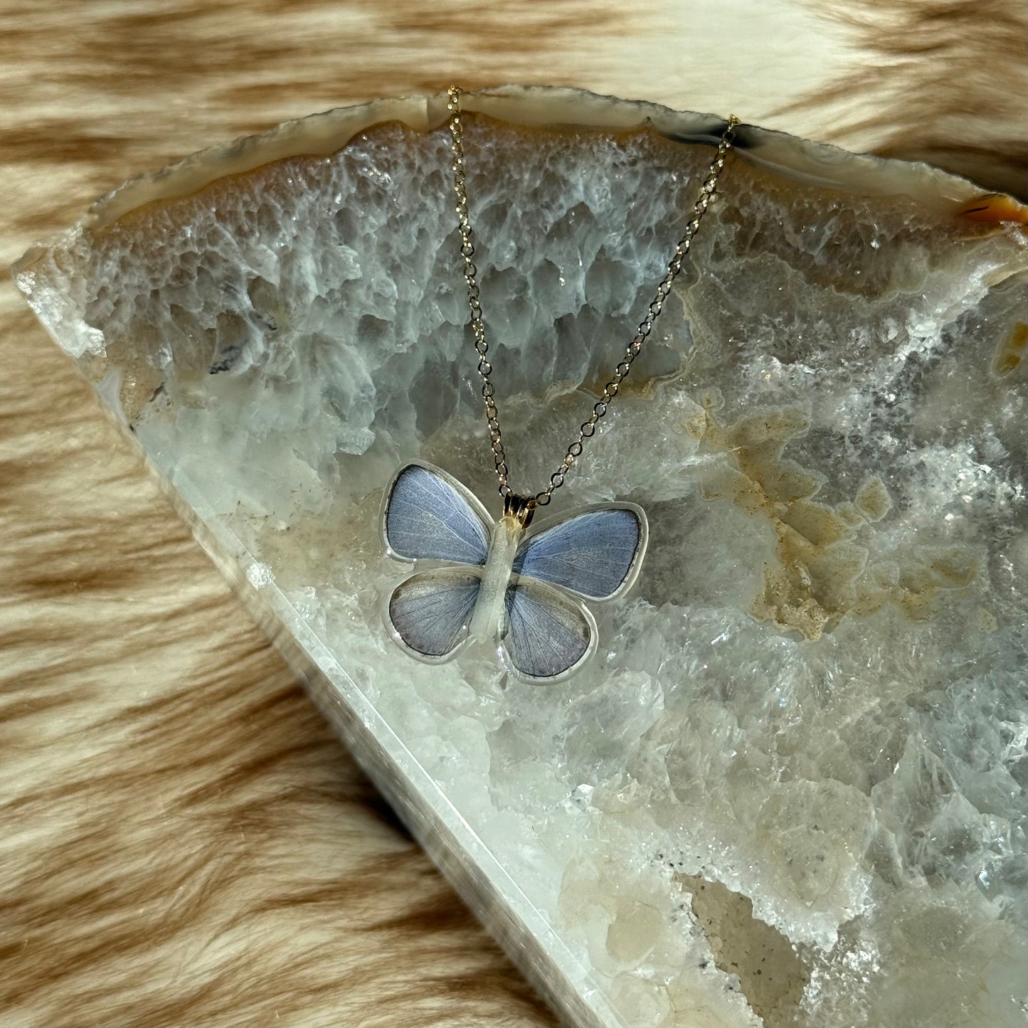 Little Periwinkle Butterfly Necklace