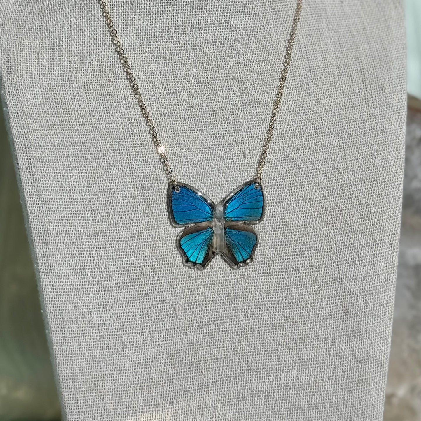 Little Blue Butterfly Necklace