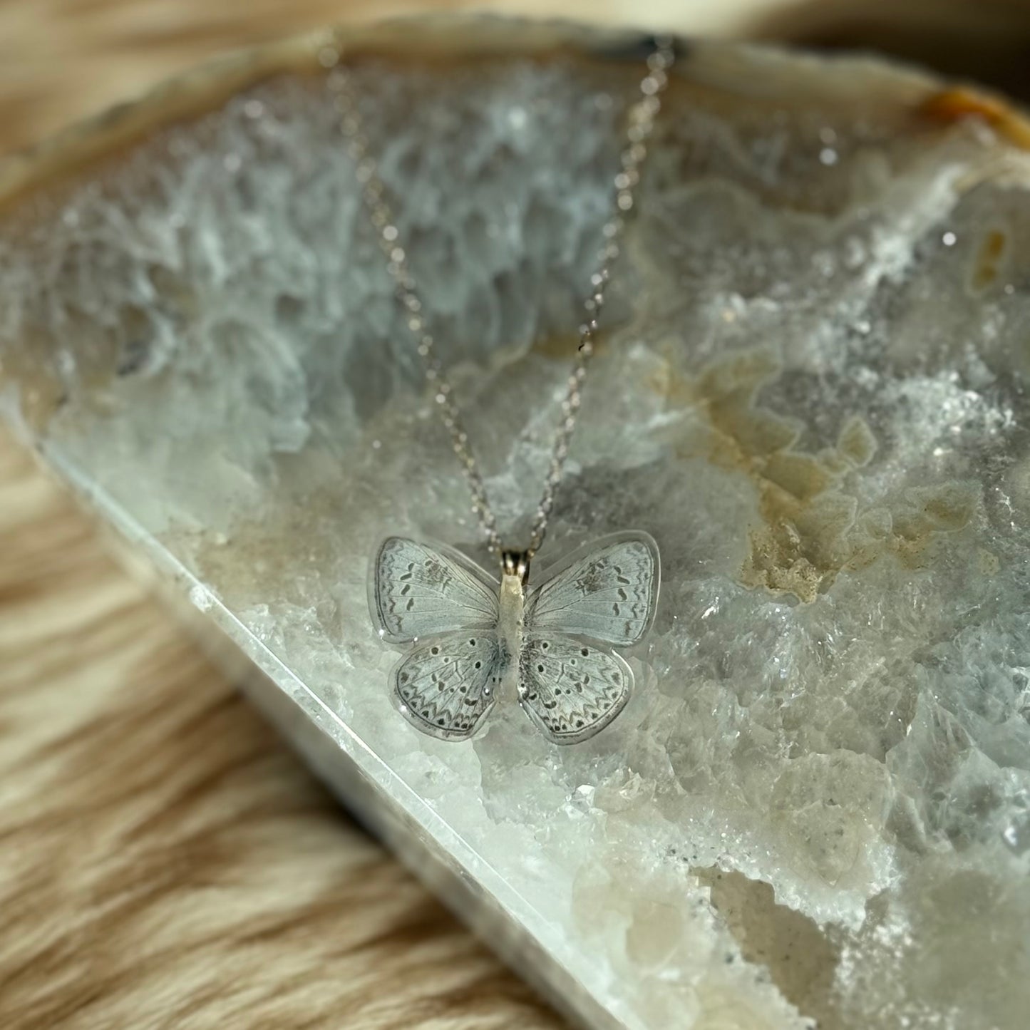 Little White Butterfly Necklace