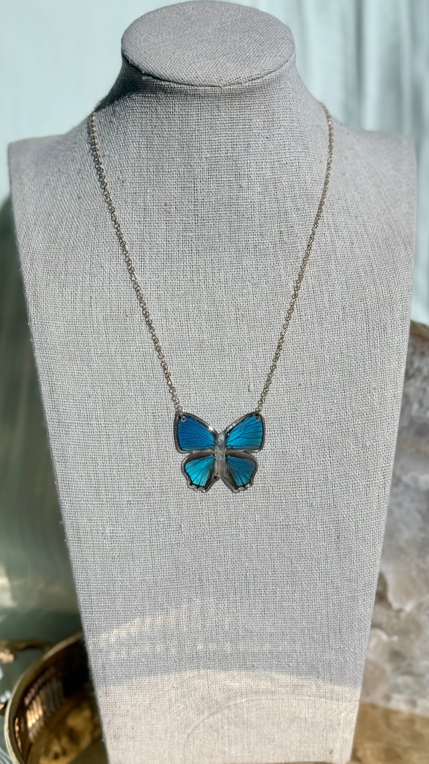 Little Blue Butterfly Necklace