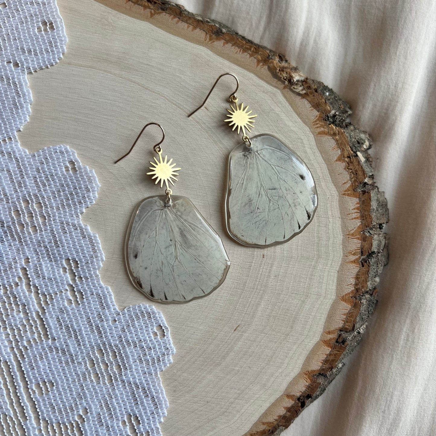 Great White Butterfly Earrings