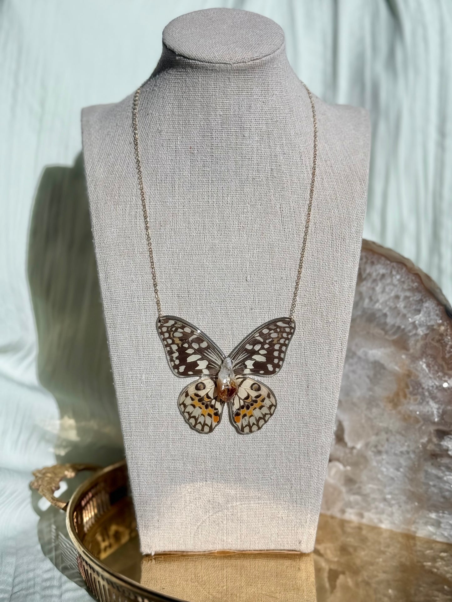 Lime Butterfly Necklace