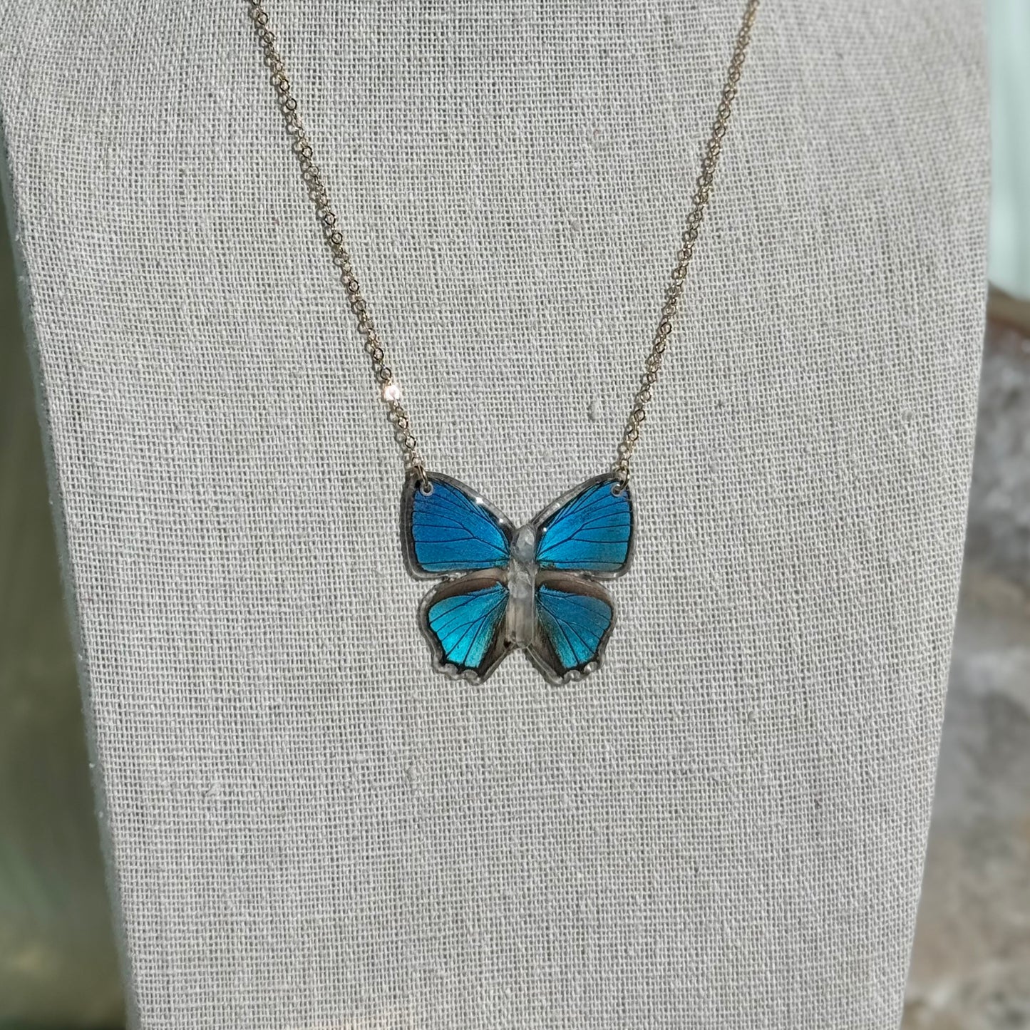 Little Blue Butterfly Necklace