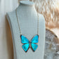 Blue Morpho Butterfly Necklace