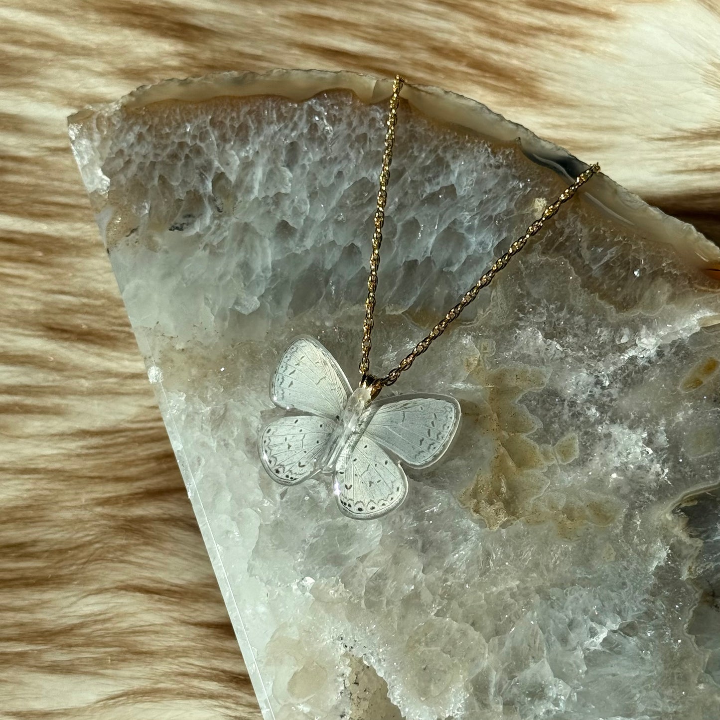 Little White Butterfly Necklace