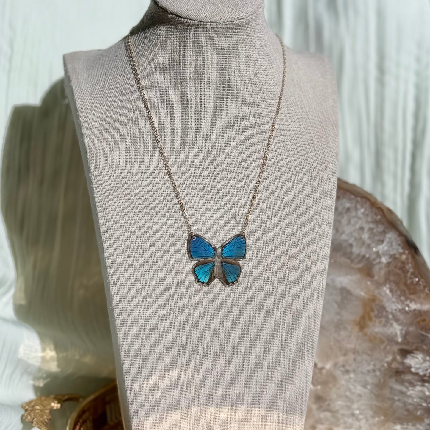 Little Blue Butterfly Necklace