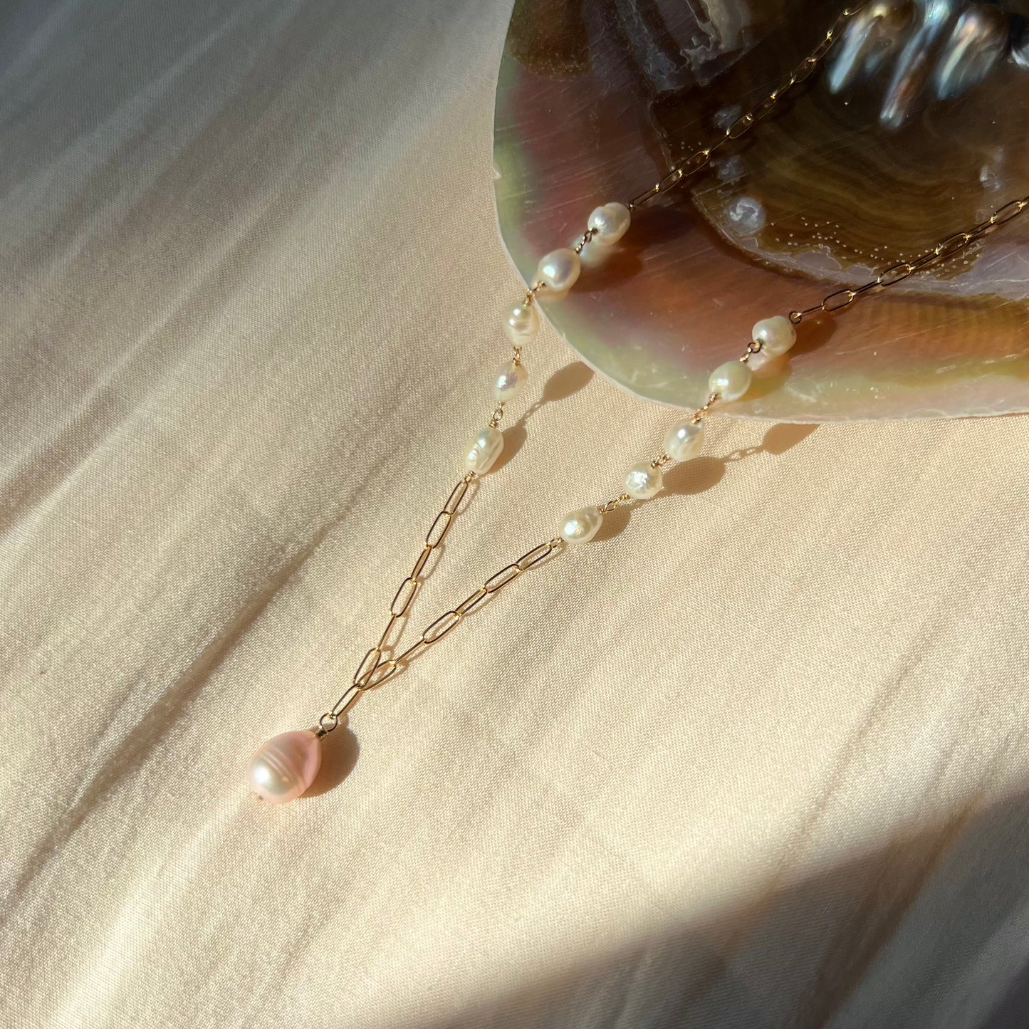 Blush Pearl Drop Necklace