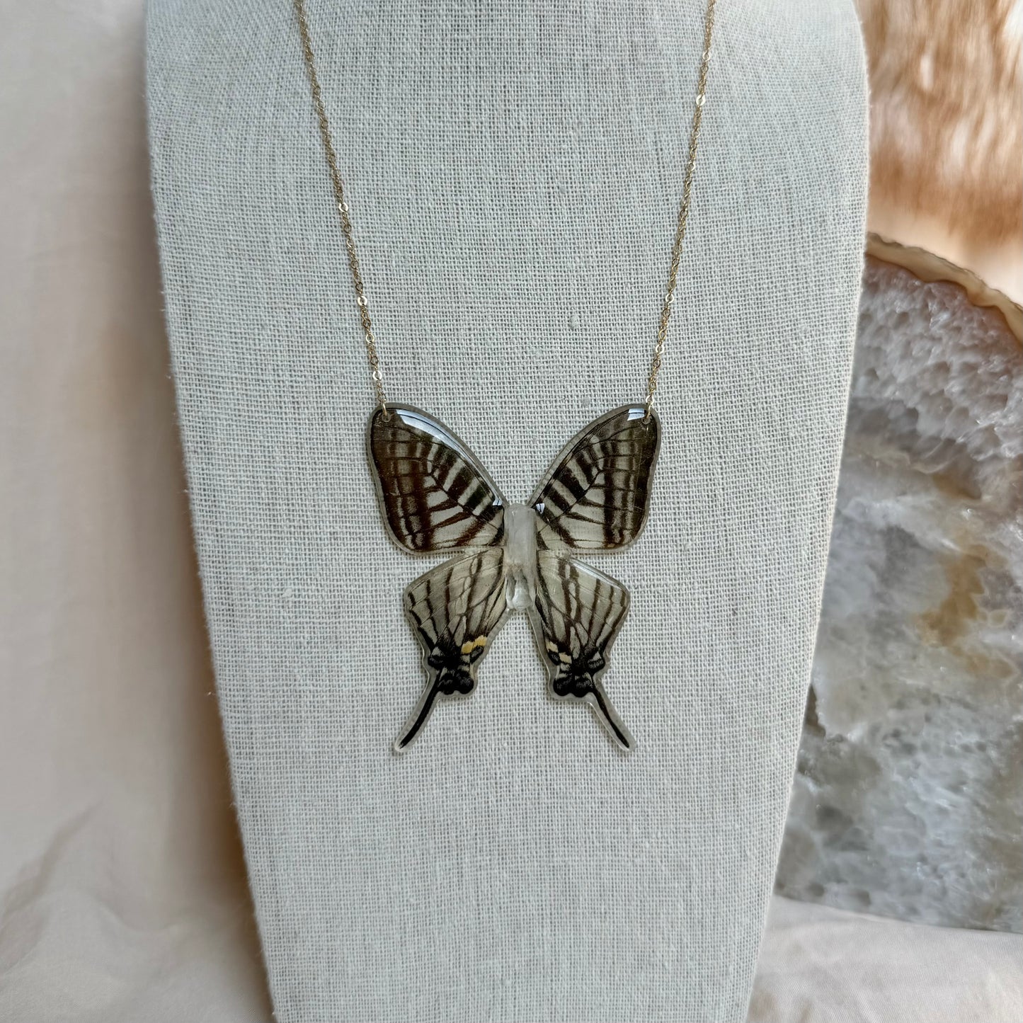 Zebra Swallowtail Butterfly Necklace