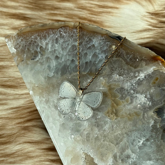 Little White Butterfly Necklace