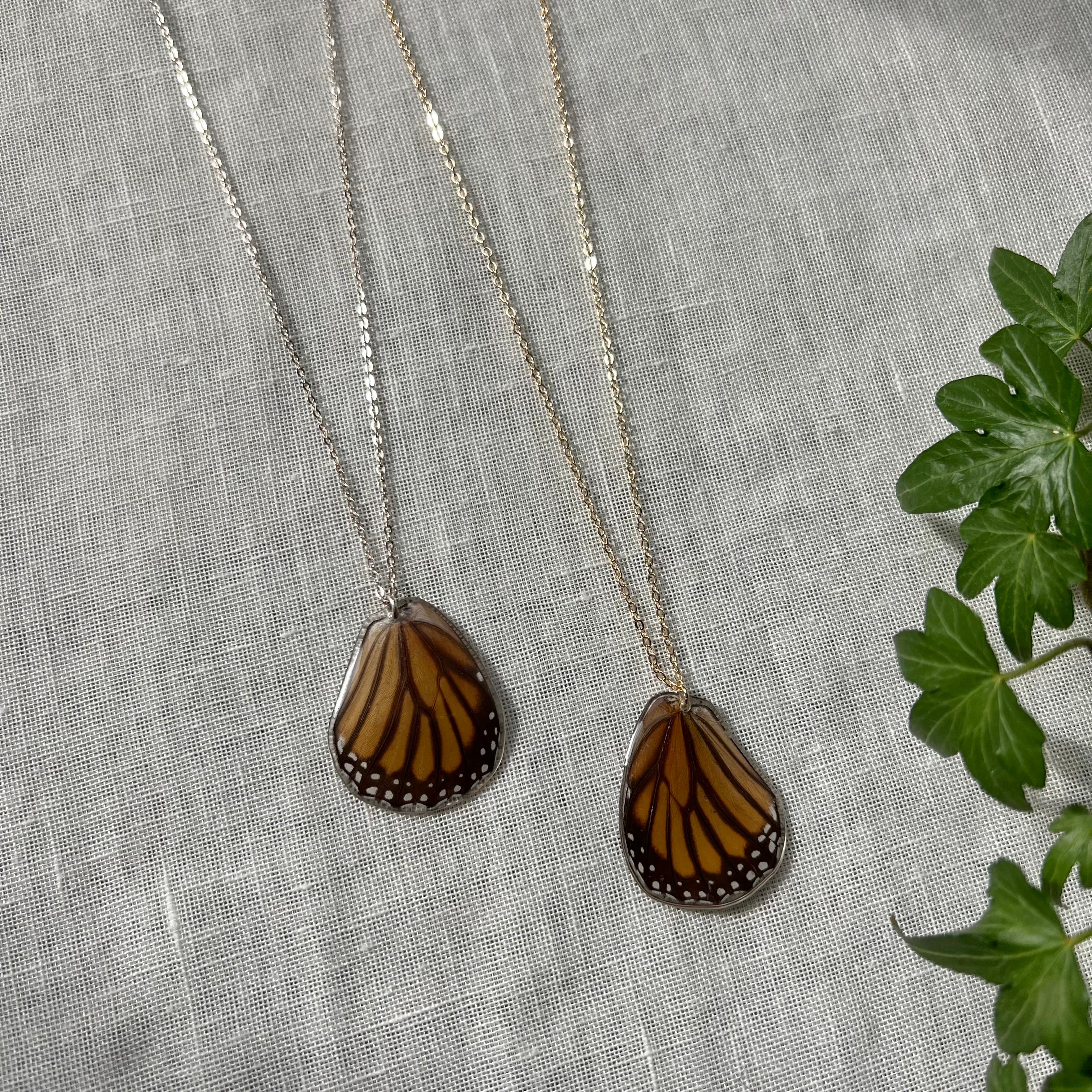 Mini Monarch Butterfly Necklace / 9K and 18K Solid Gold – NYRELLE