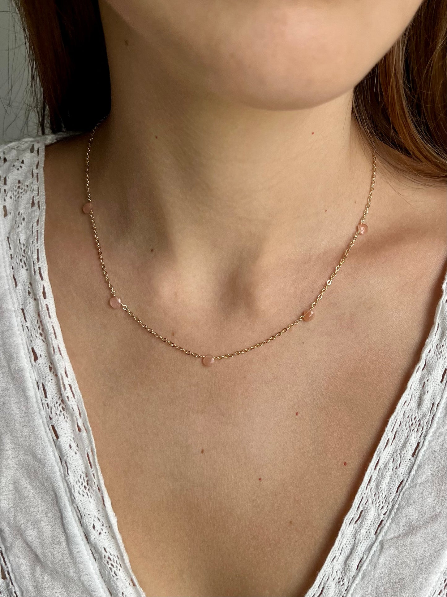 Peach Moonstone Necklace